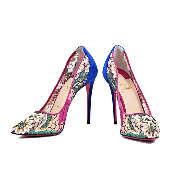 Christian Louboutin Shoes - Christian Louboutin Follies Lace 100MM Embroidered